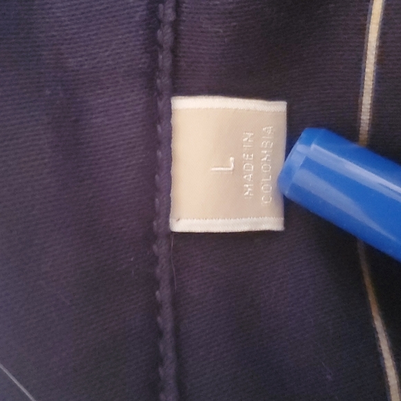 Michael Kors Cropped Blue Jacket Gold Buttons Casual Pockets - Picture 6 of 7